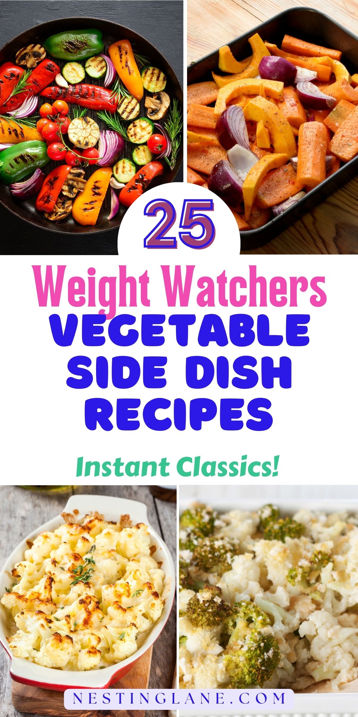 Graphic for Pinterest of 25 Weight Watchers Vegetable Recipes