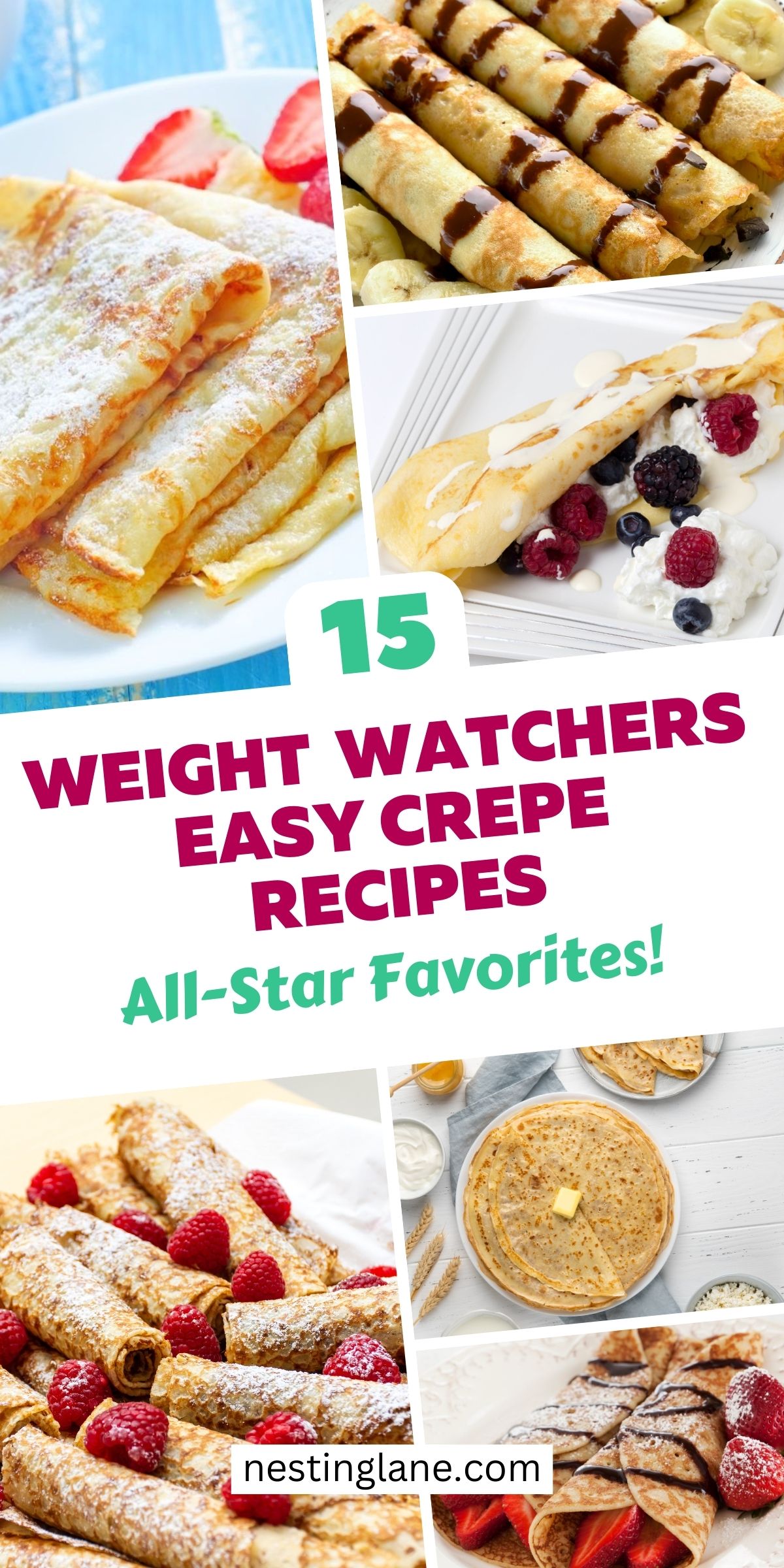 Graphic for Pinterest of Weight Watchers Crepe Recipes (Easy and Delicious).