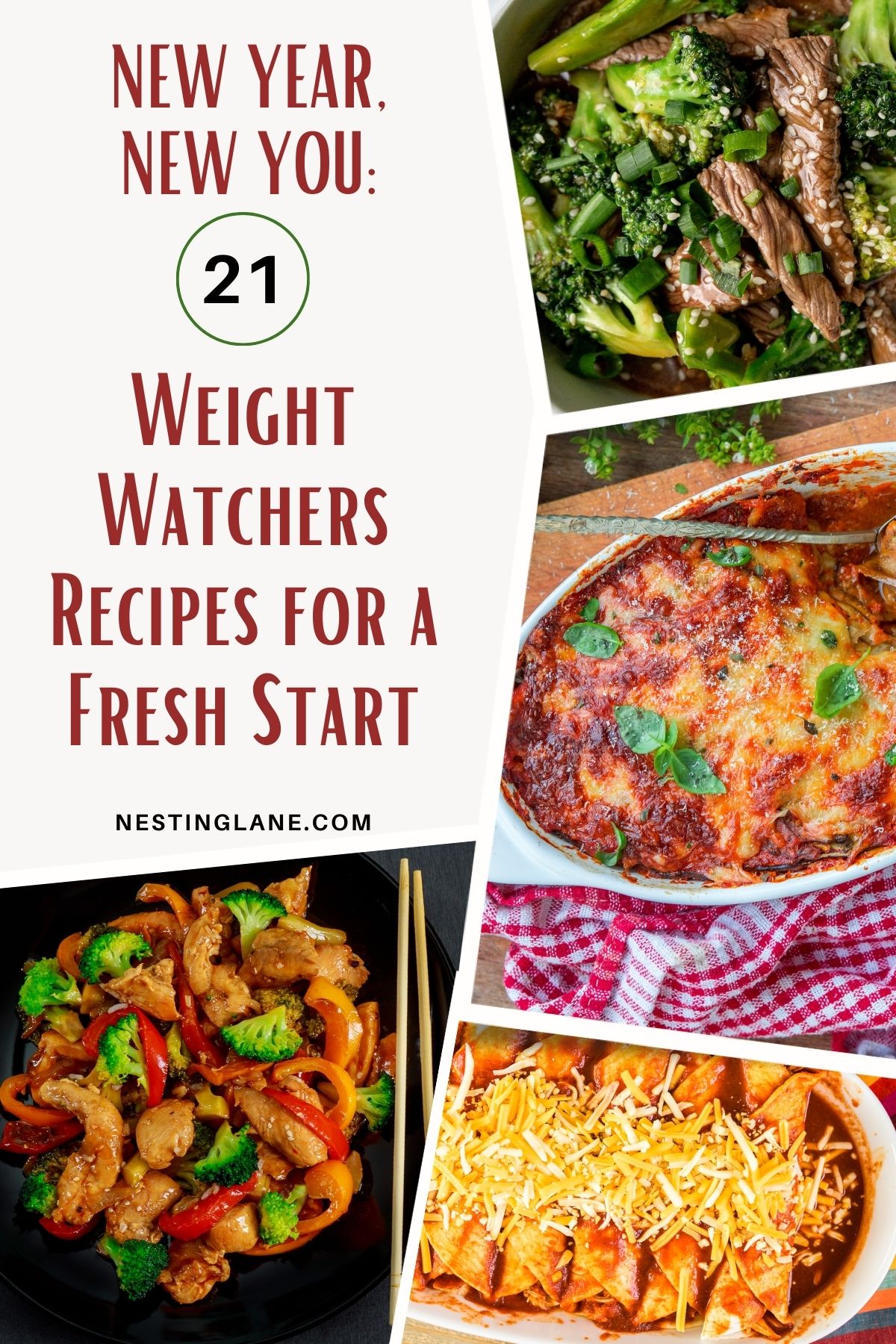 Graphic for Pinterest of New Year, New You: 21 Weight Watchers Recipes for a Fresh Start.