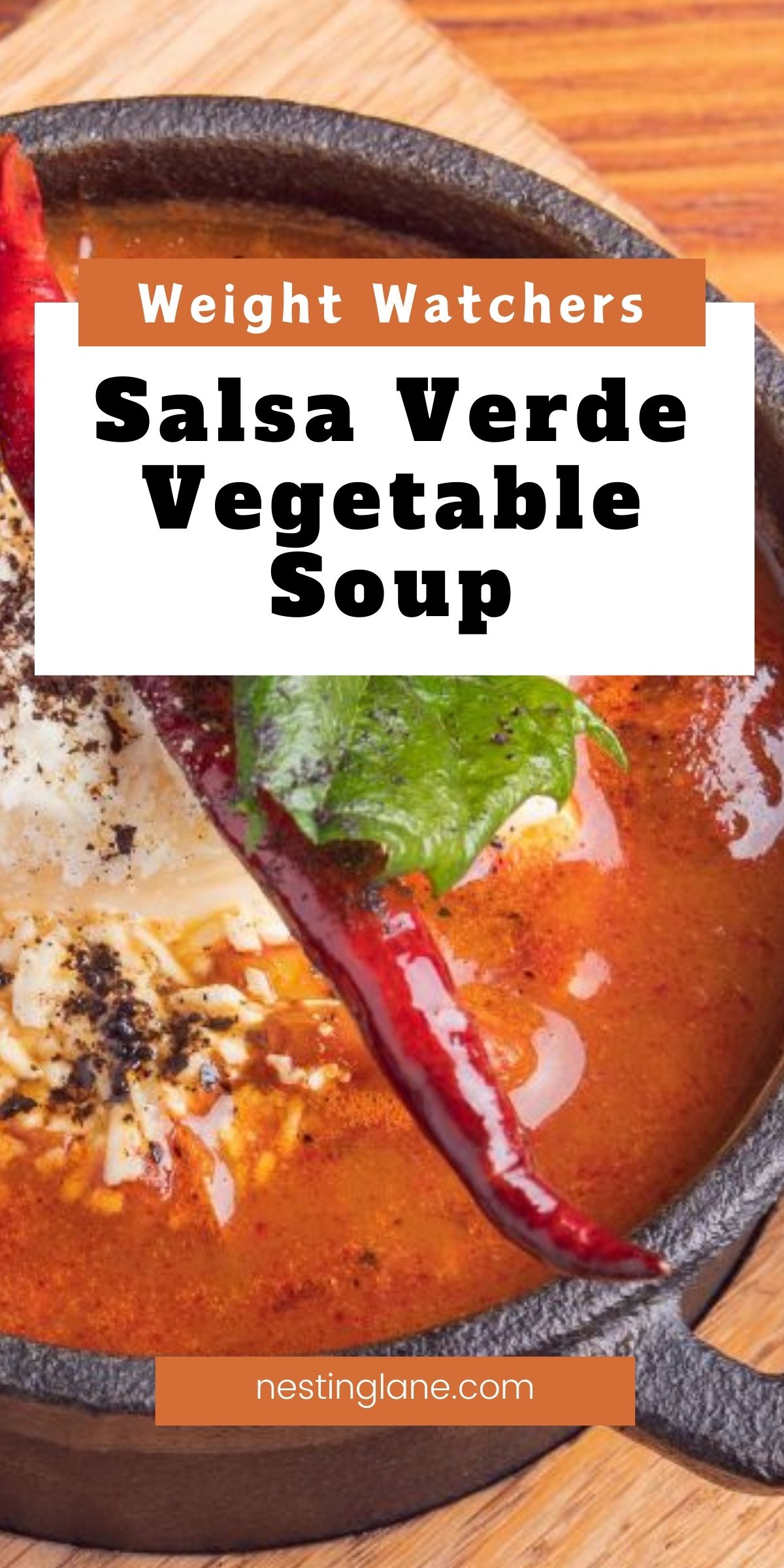 Weight Watchers Salsa Verde Vegetable Soup Recipe graphic.