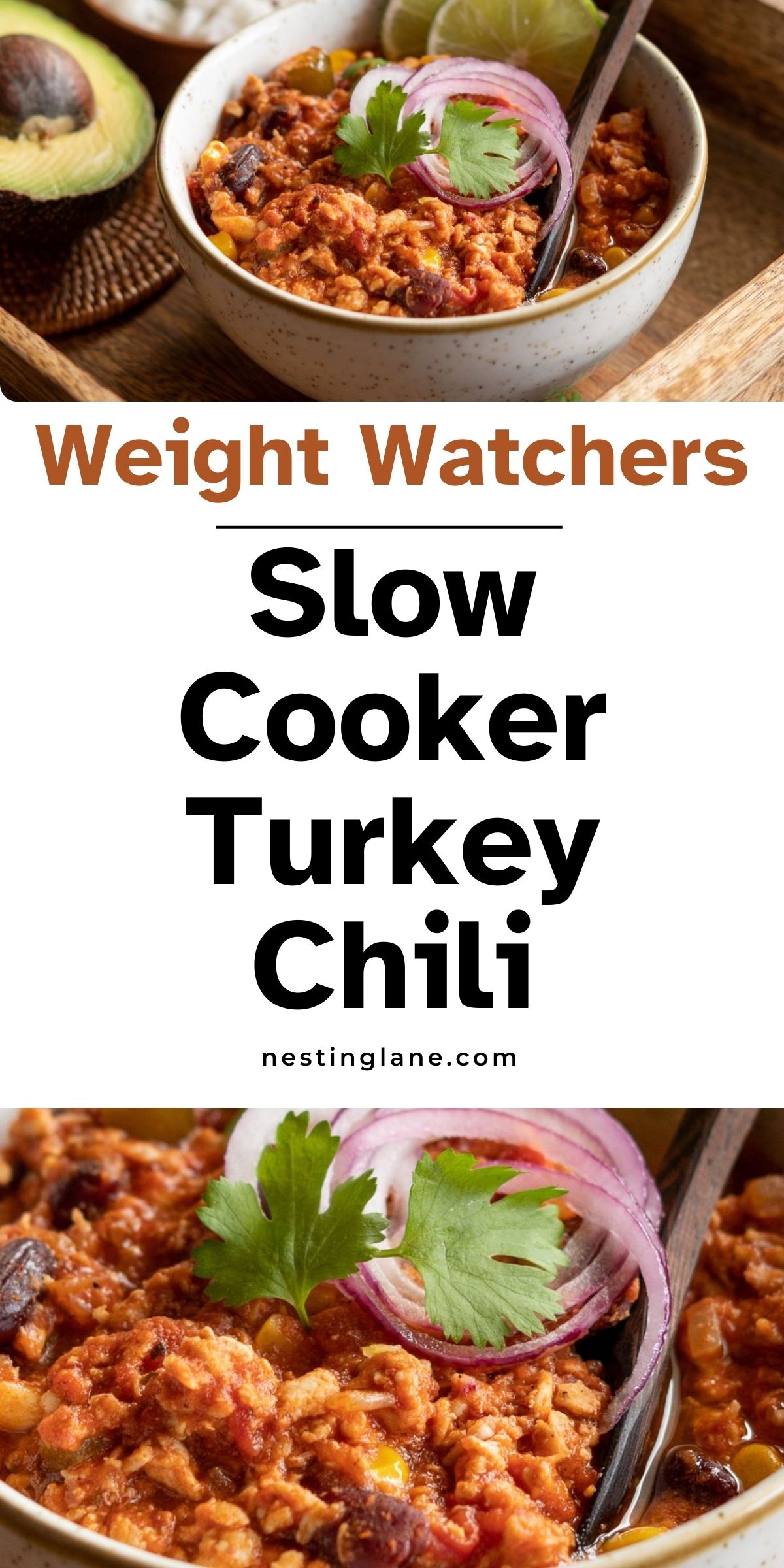 Slow Cooker Weight Watchers Turkey Chili Recipe Graphic.