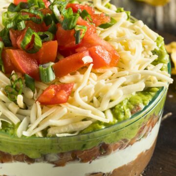 Closeup of Individual Mexican Layer Dips