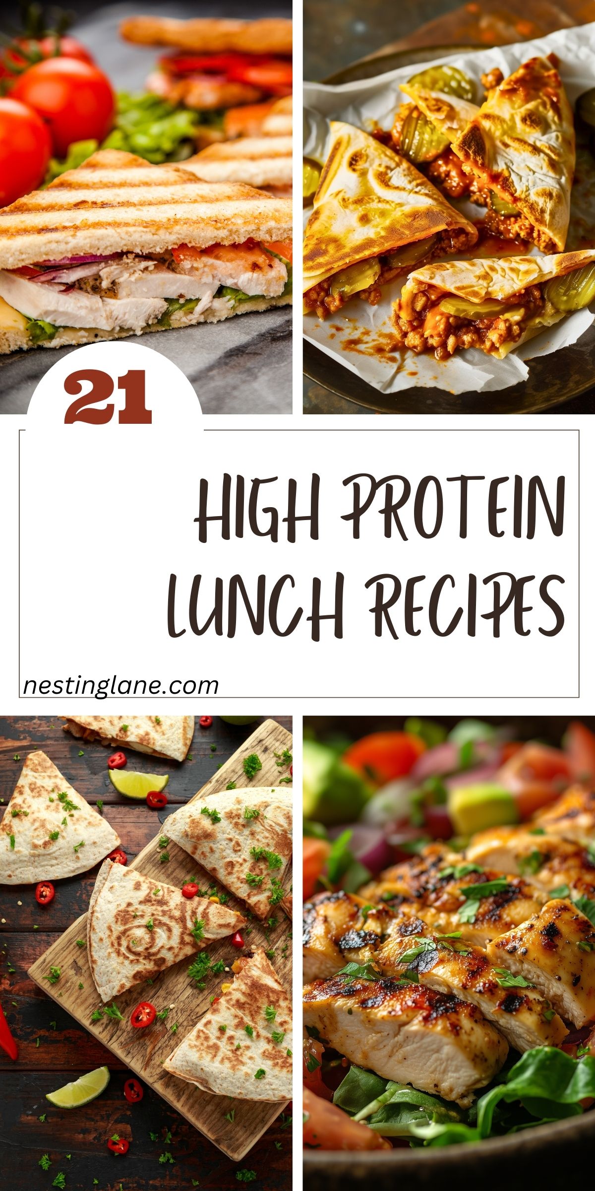 21 High Protein Lunch Ideas graphic.
