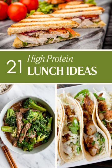 21 High Protein Lunch Ideas To Keep You Energized graphic.