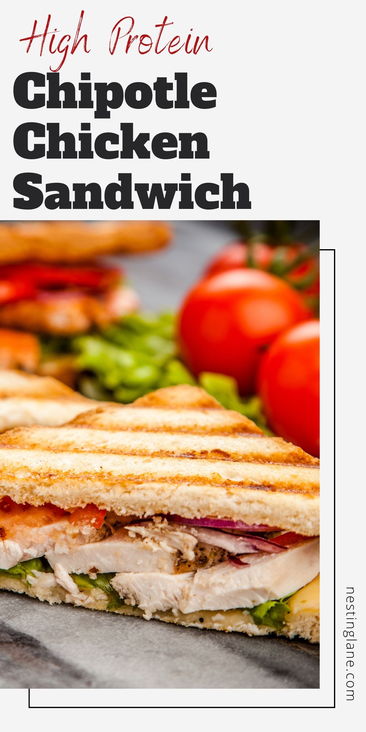 Healthy Chipotle Chicken Sandwiches graphic.