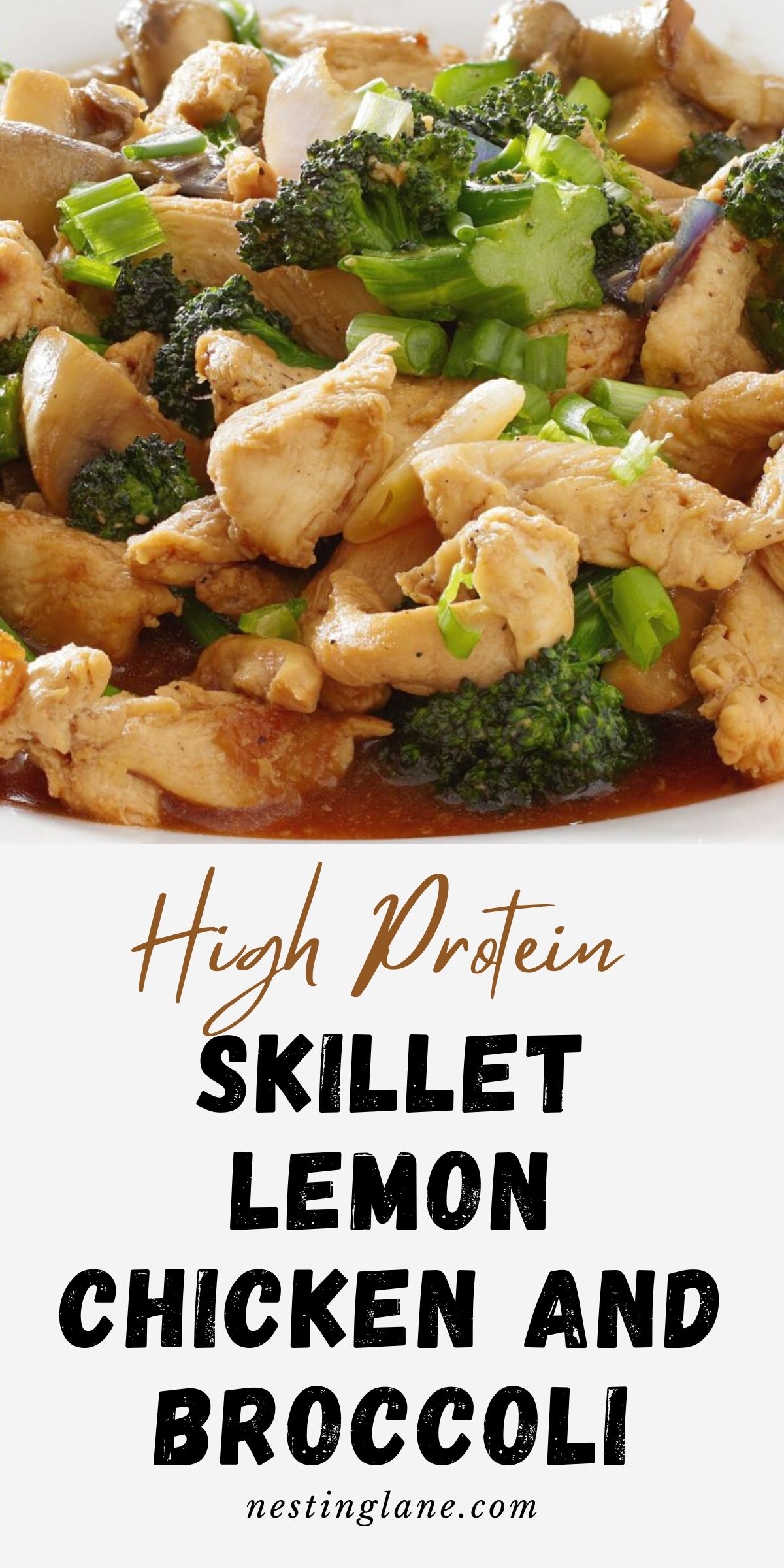 Skillet Lemon Chicken and Broccoli graphic.