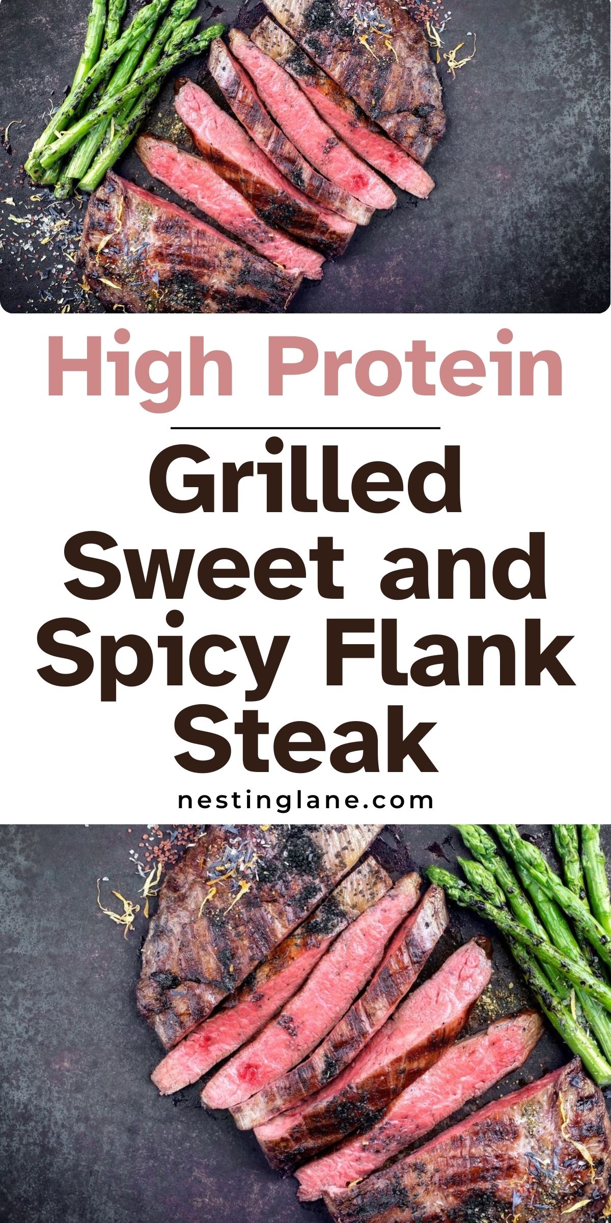 Grilled Sweet and Spicy Flank Steak graphic.