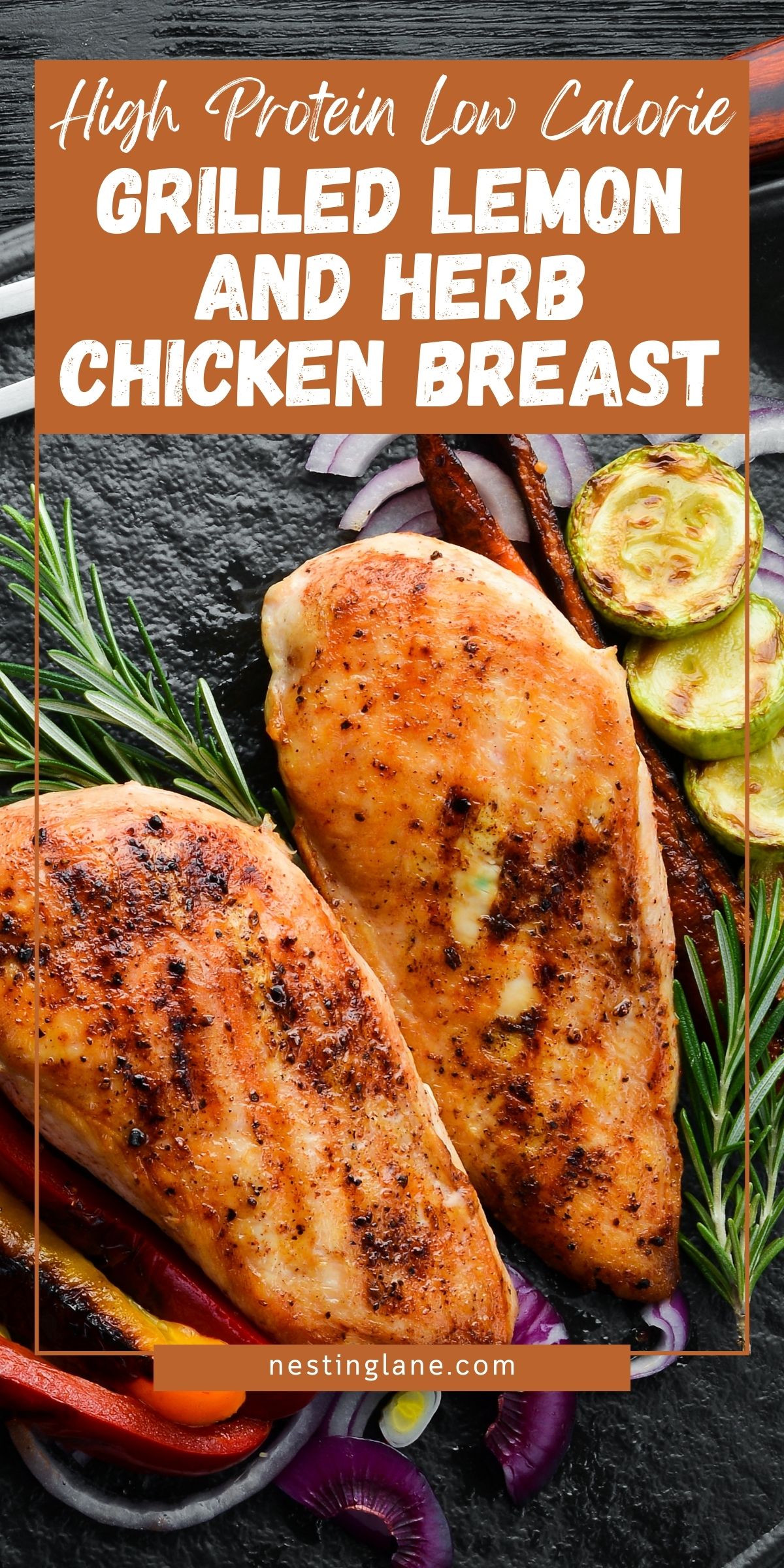 Grilled Lemon and Herb Chicken Breast graphic.