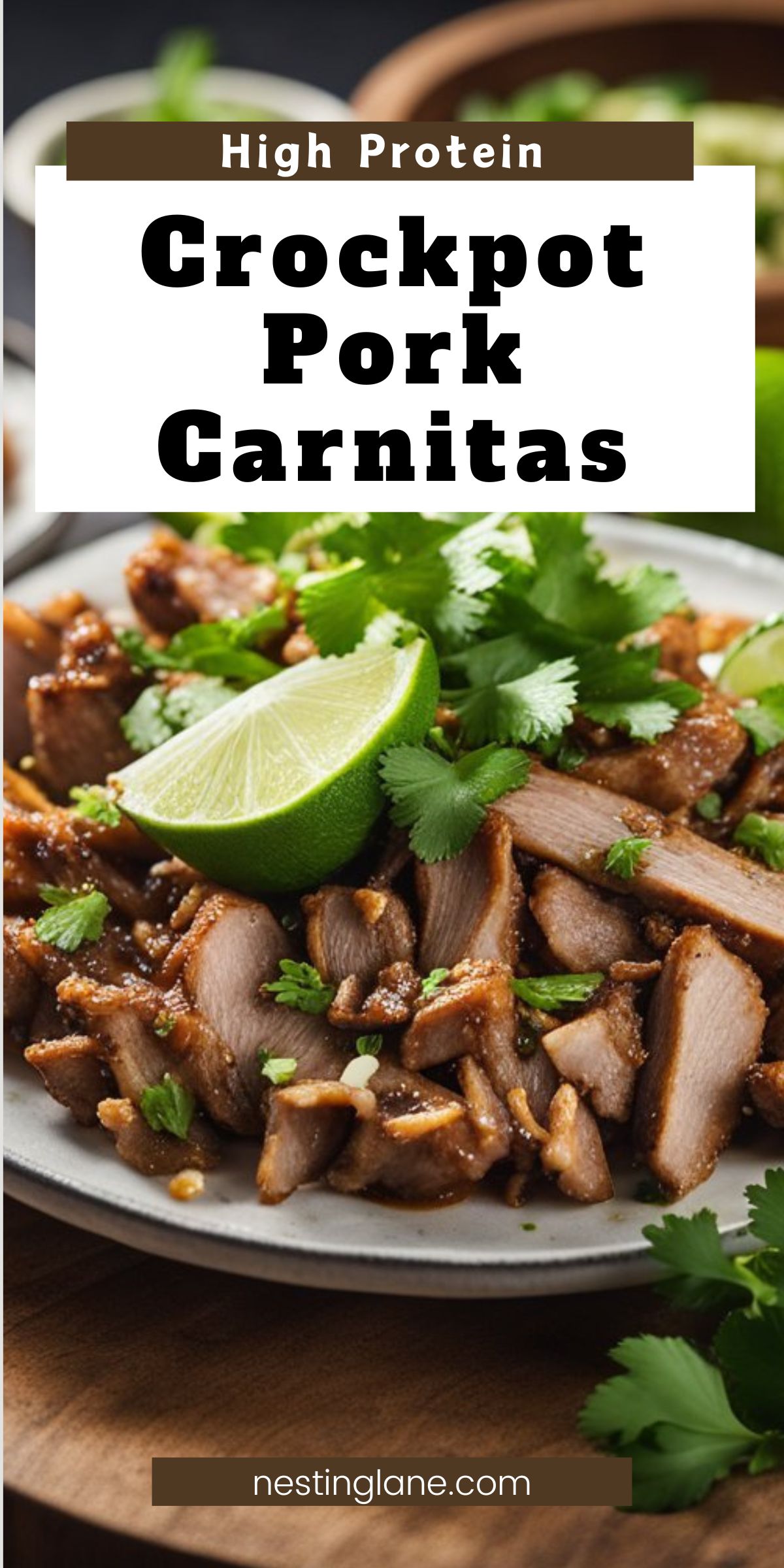 Slow Cooker Pork Carnitas graphic.