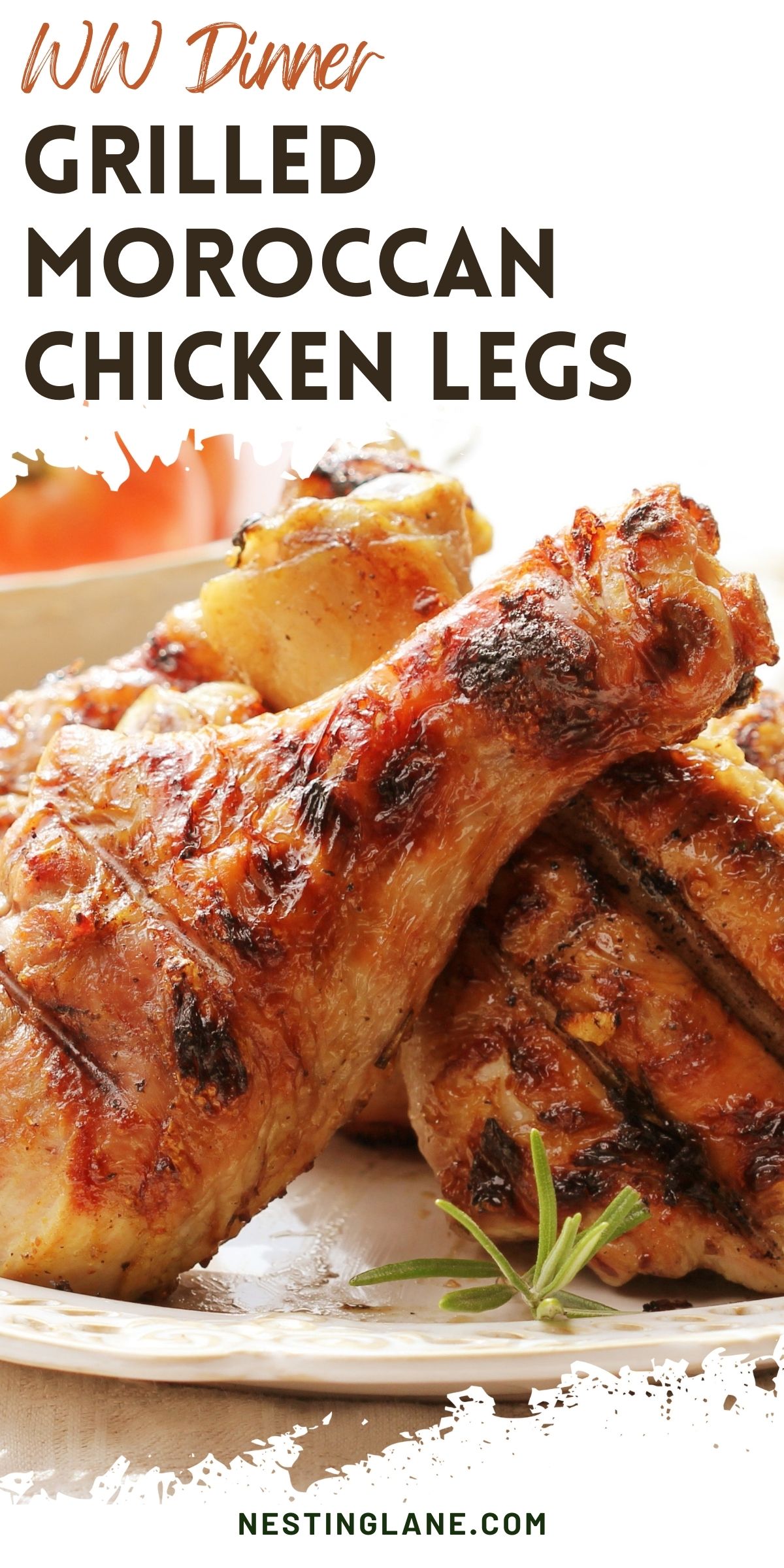 Easy Grilled Moroccan Chicken Legs graphic.