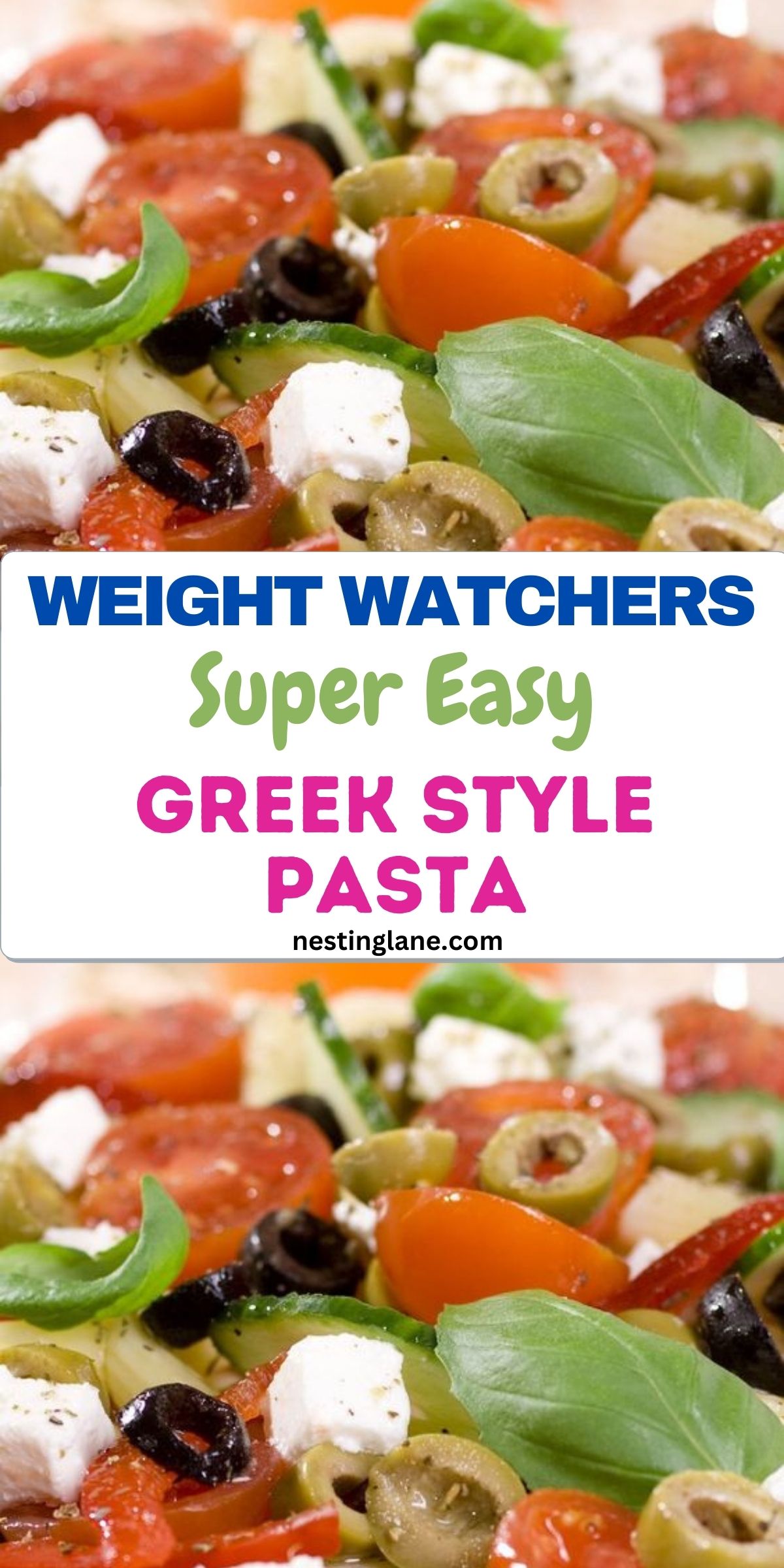 Greek Style Pasta graphic.