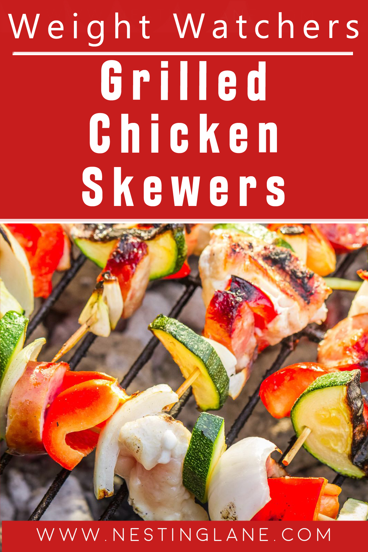 Grilled Chicken And Vegetable Skewers graphic.