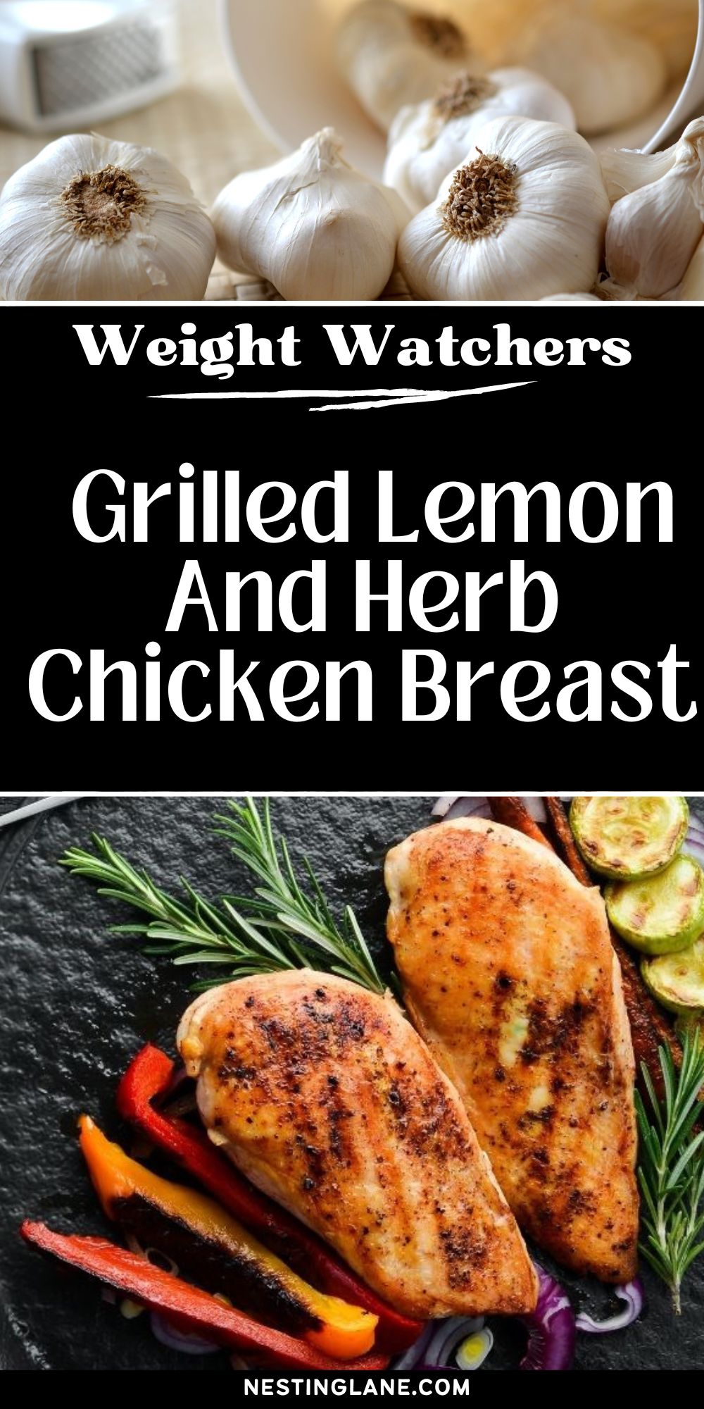 Grilled Lemon And Herb Chicken Breast graphic.