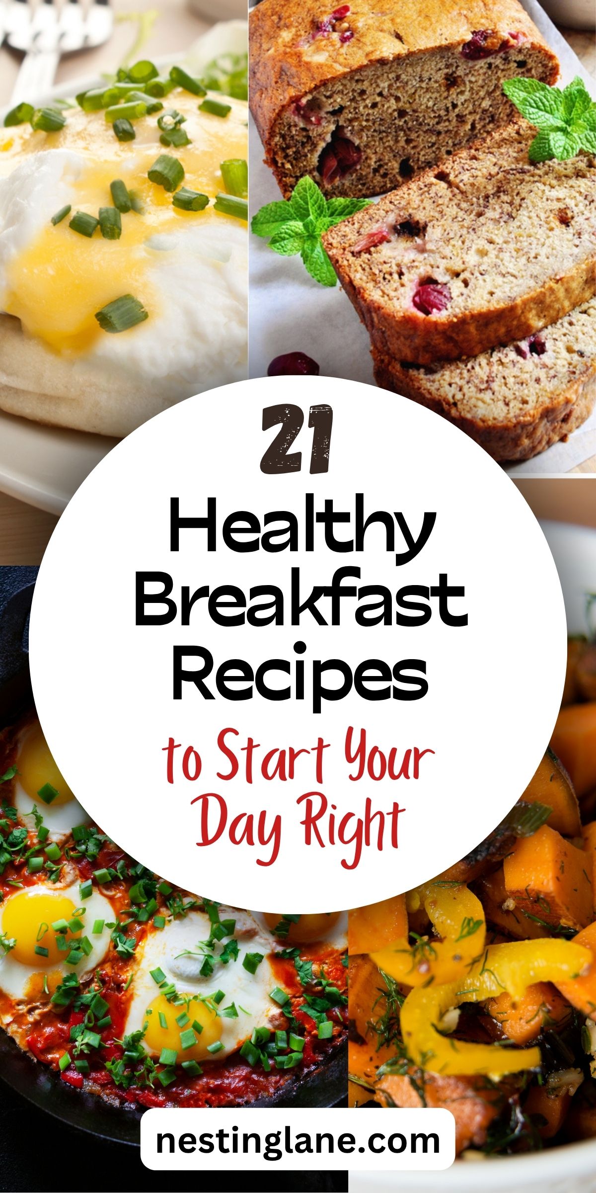 21 Healthy Breakfast Recipes to Start Your Day Right graphic.