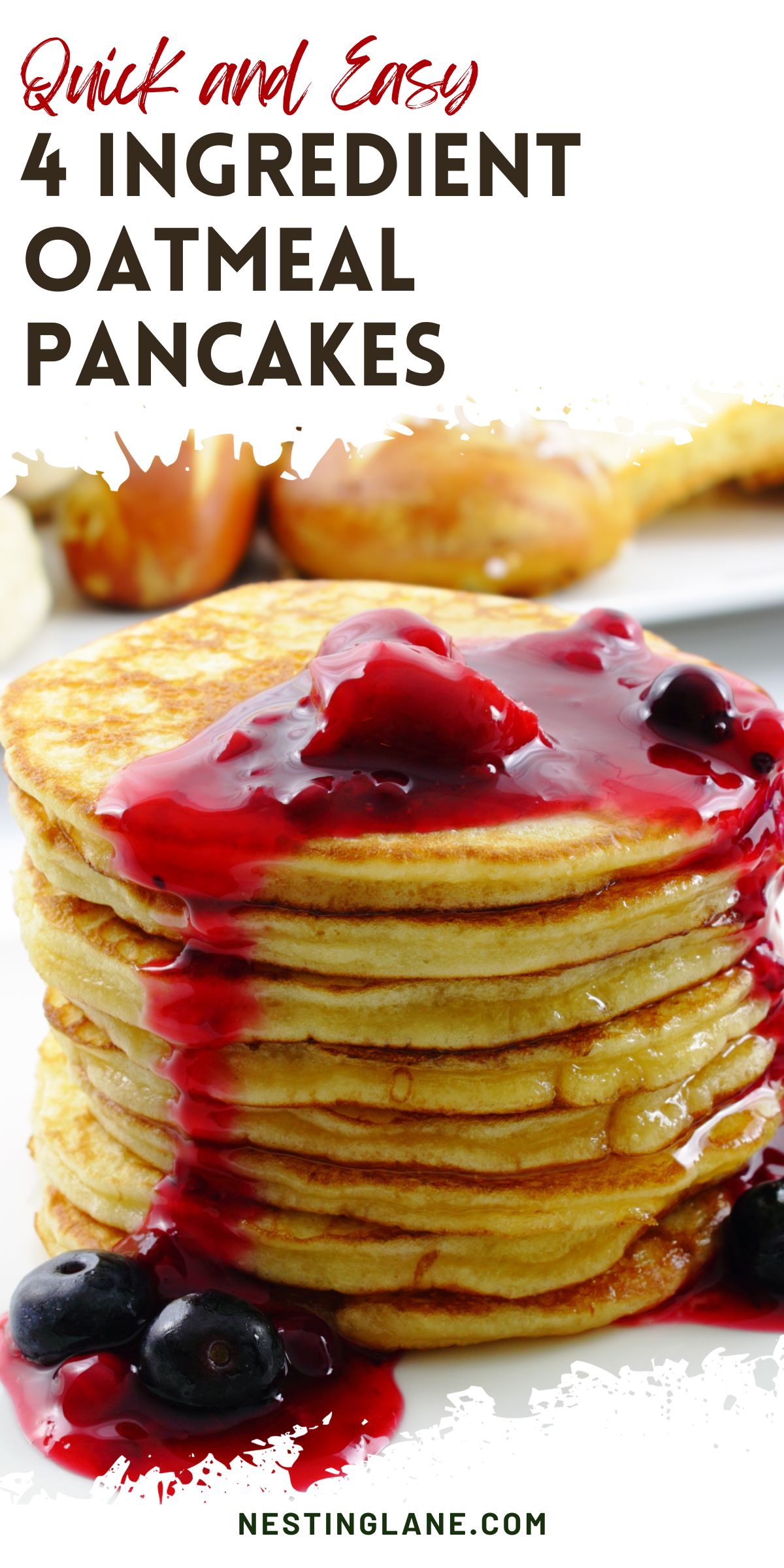 4 Ingredient Oatmeal Pancakes graphic.