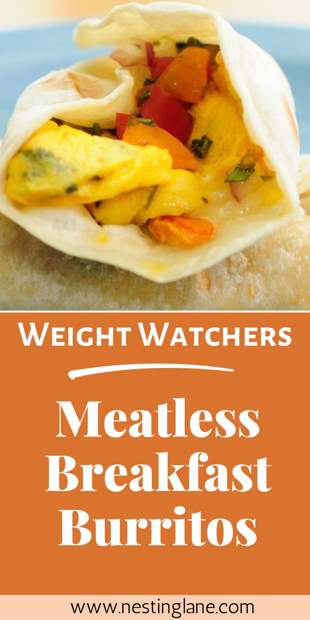 Meatless Breakfast Burritos graphic.