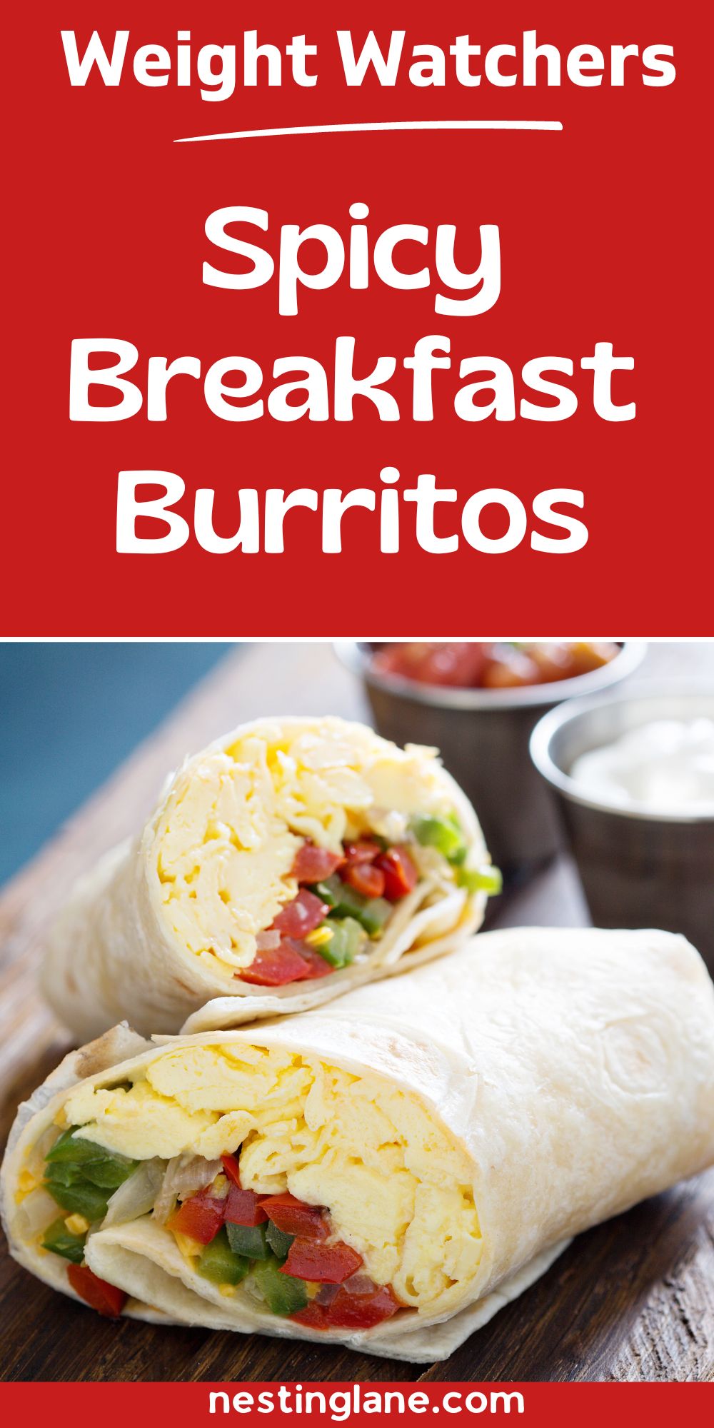 Spicy Mexican Breakfast Burritos graphic.