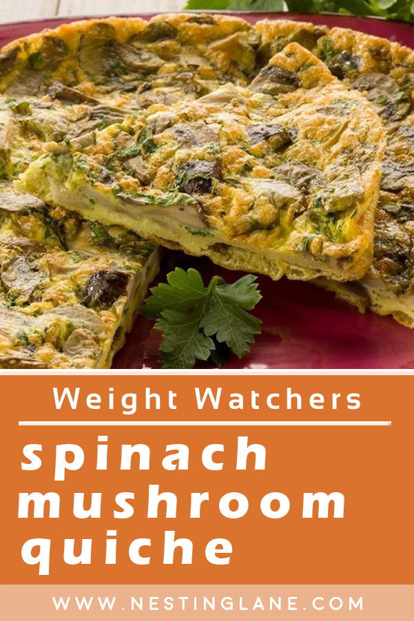 Spinach Mushroom Quiche graphic.