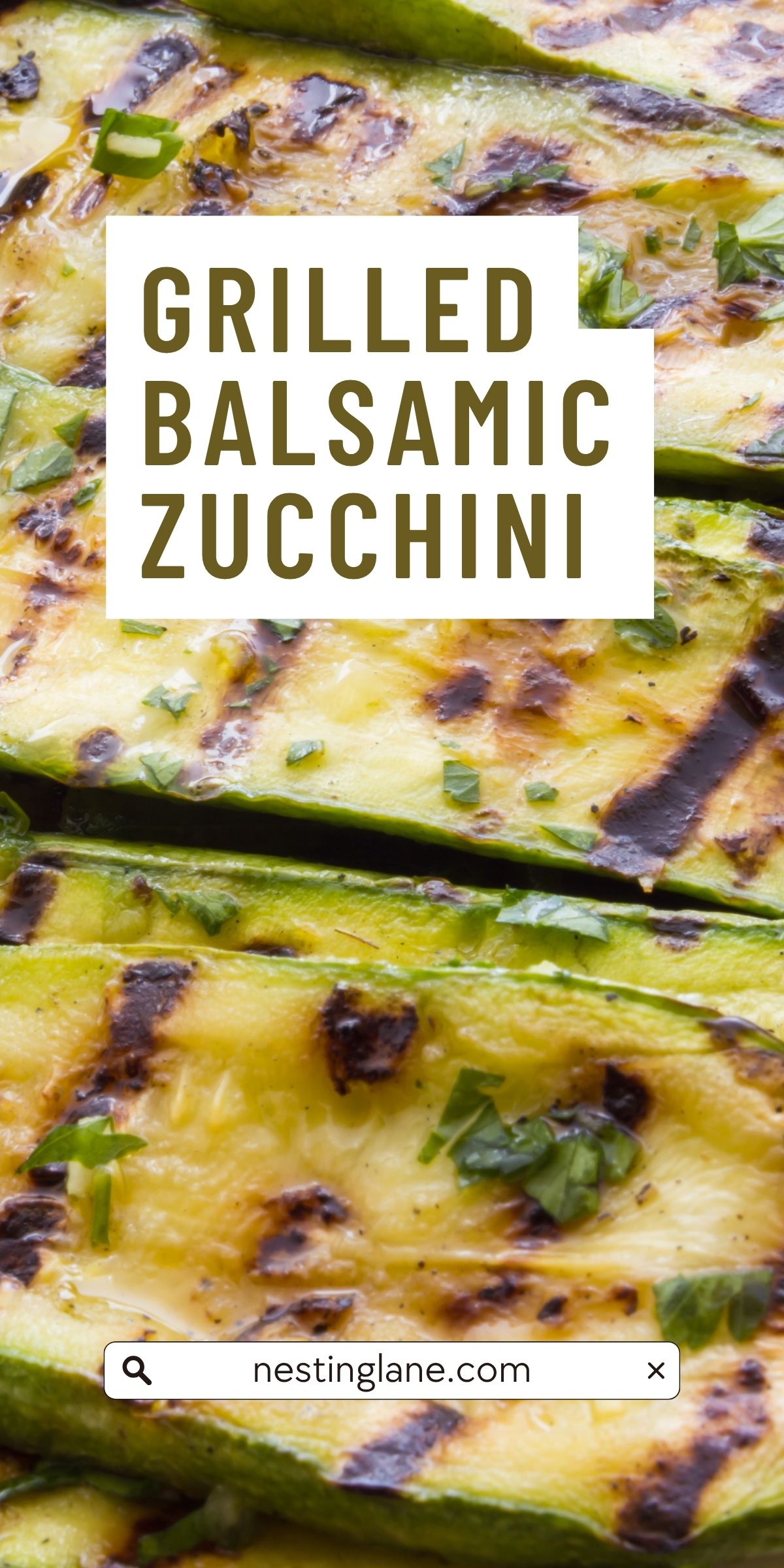 Closeup of Easy Grilled Balsamic Zucchini.