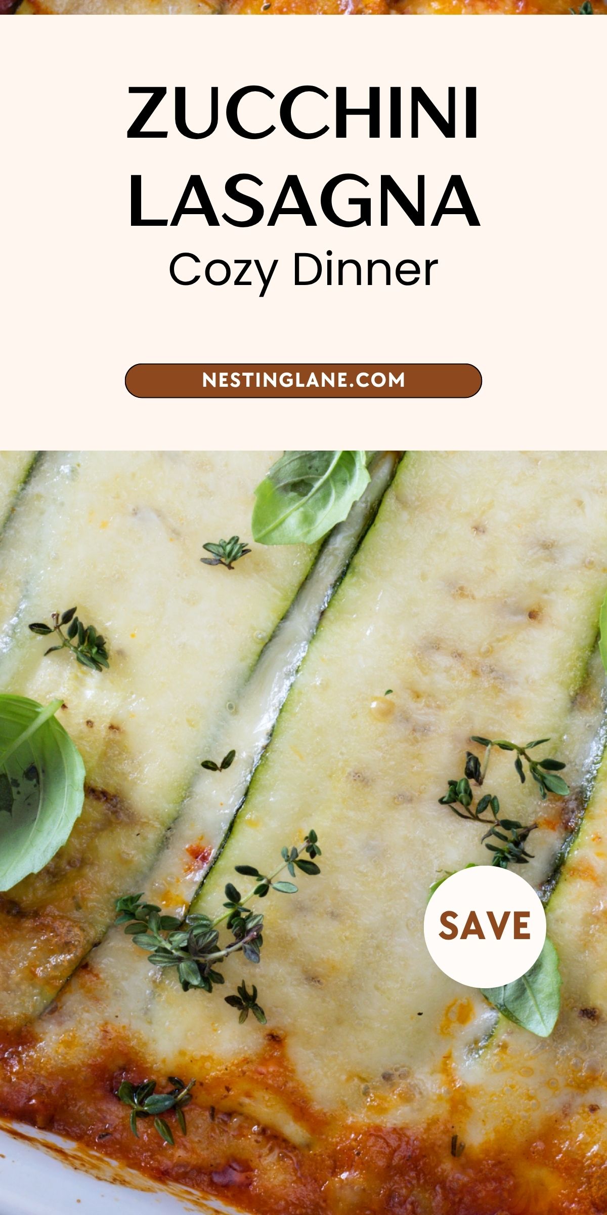 Closeup of Zucchini Lasagna.