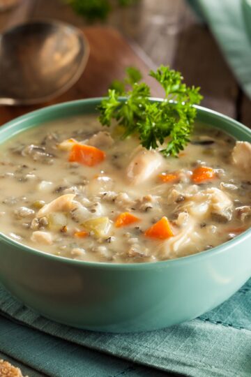 Cream of Chicken & Wild Rice Soup graphic.