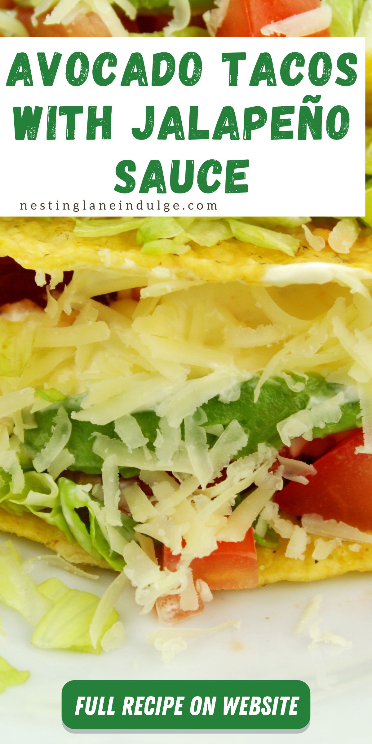 Avocado Tacos with Easy Jalapeño Hot Sauce graphic.