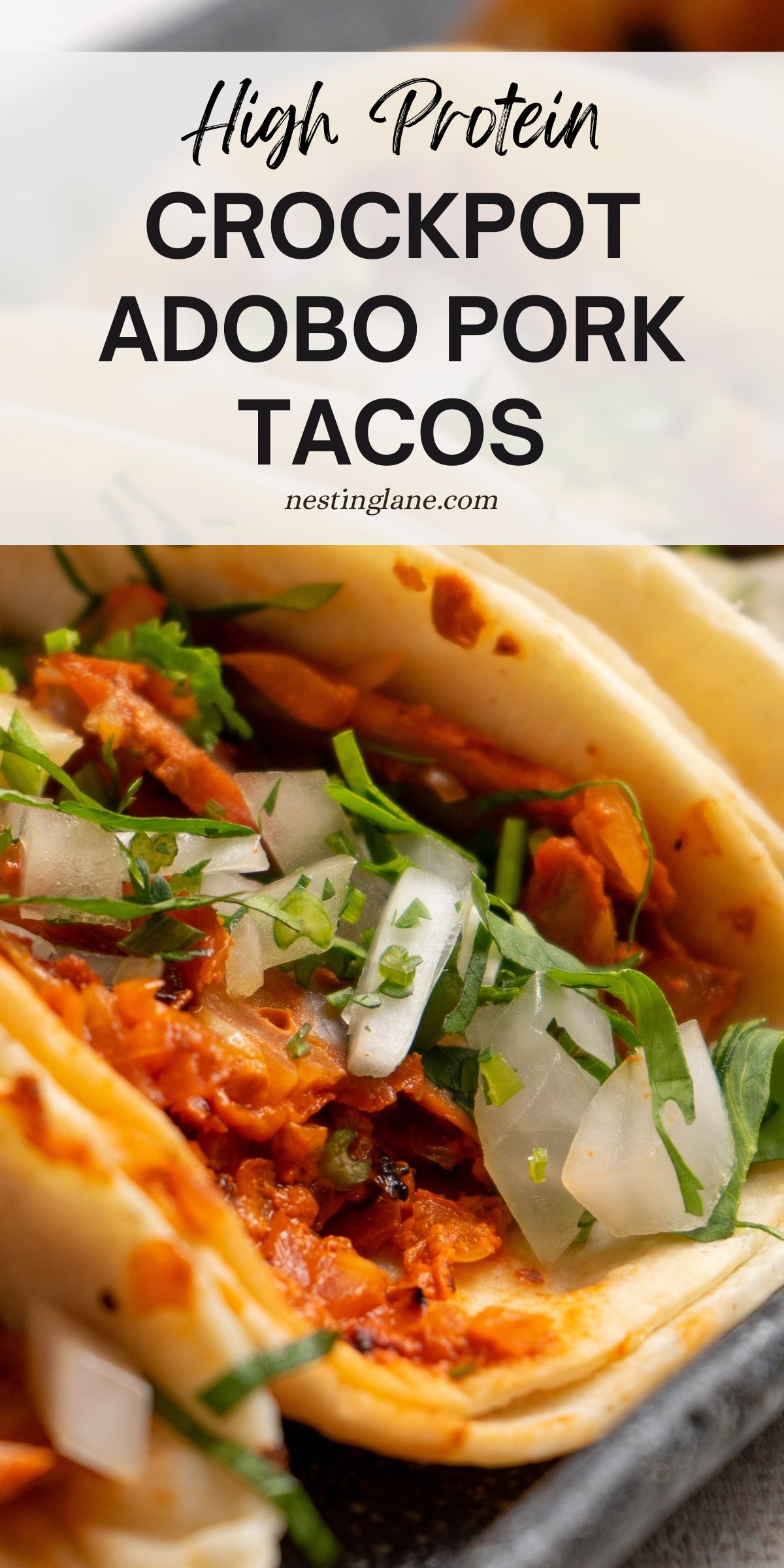 Mexican Crockpot Adobo Pork Tacos graphic.