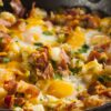 Skillet Breakfast – Egg, Bacon, and Potatoes.