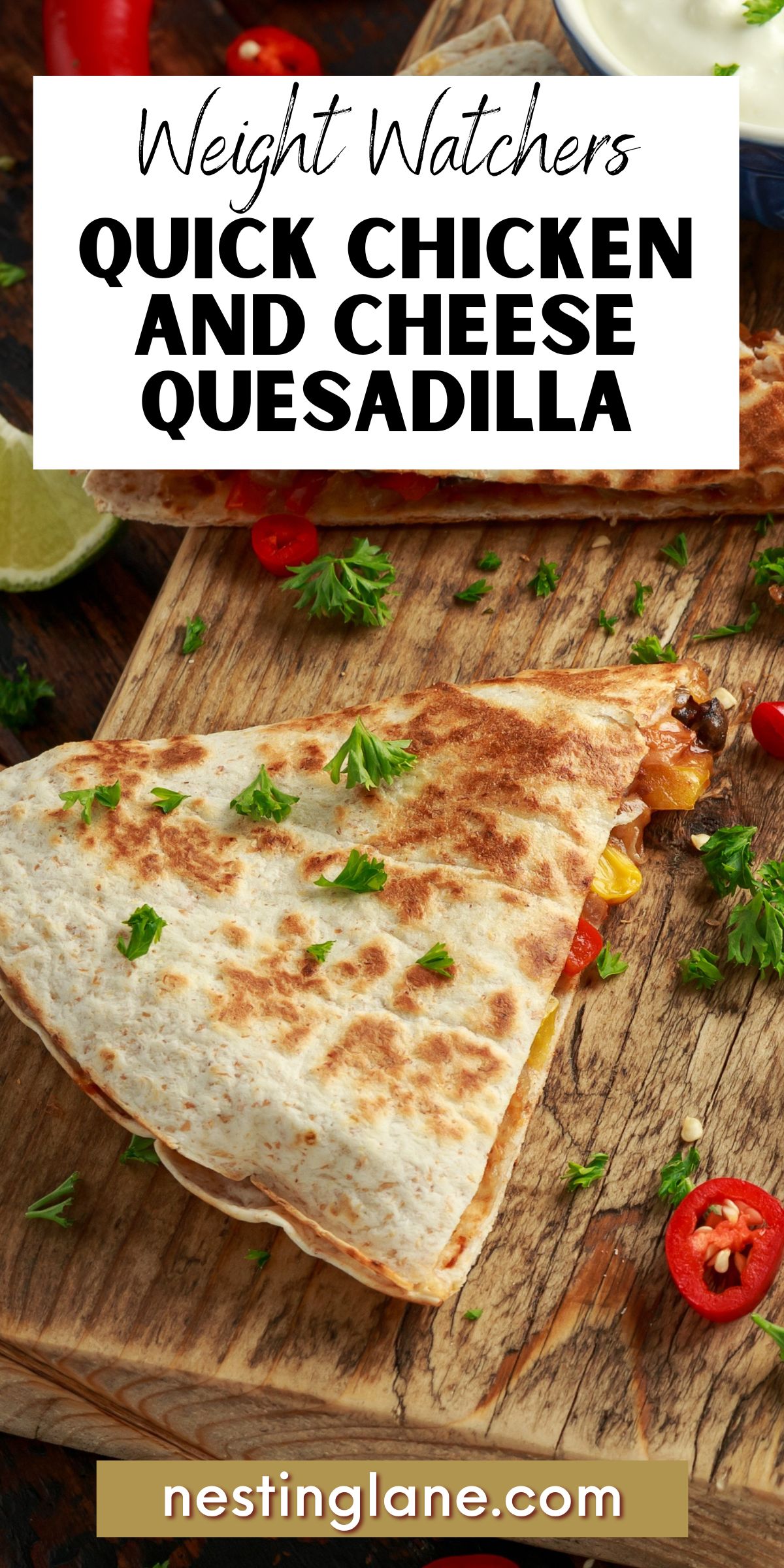 Weight Watchers Chicken and Cheese Quesadilla graphic.