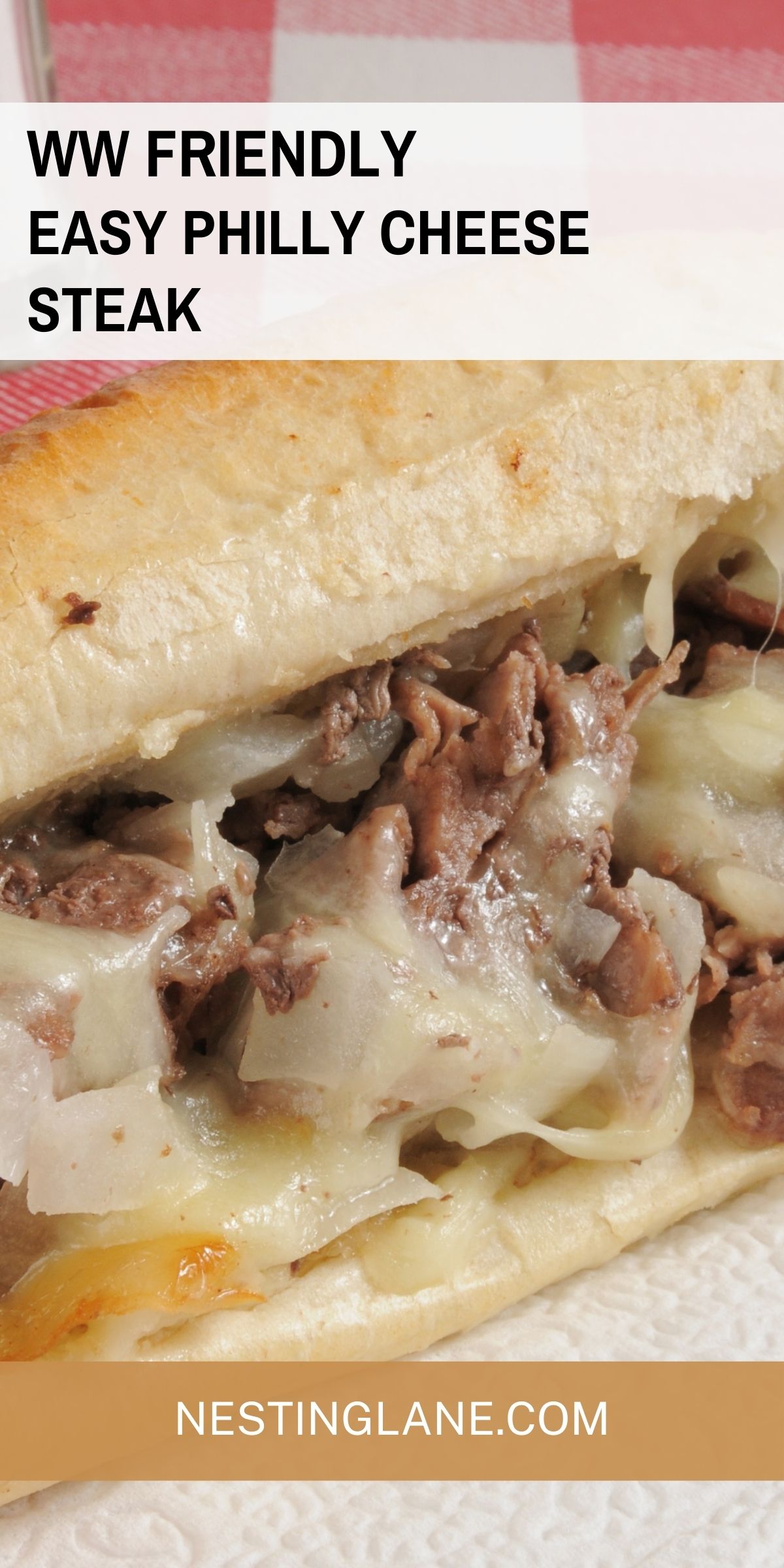 Easy WW Friendly Philly Cheese Steak graphic.