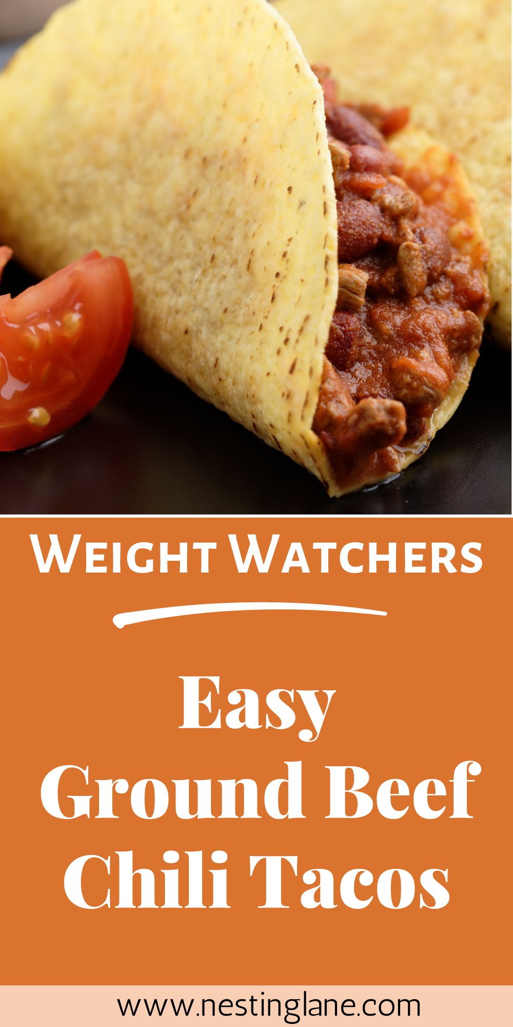 Ground Beef Chili Tacos graphic.