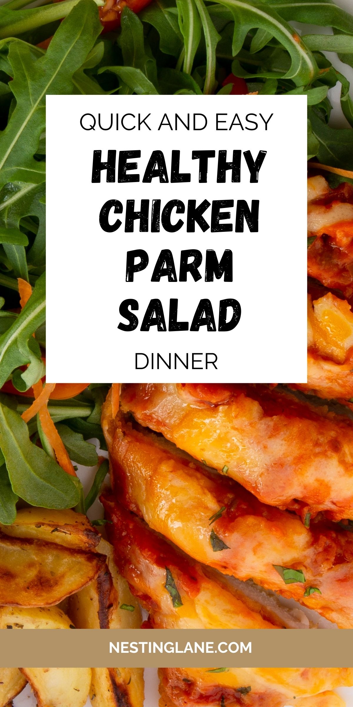 Healthy Chicken Parm Salad graphic.