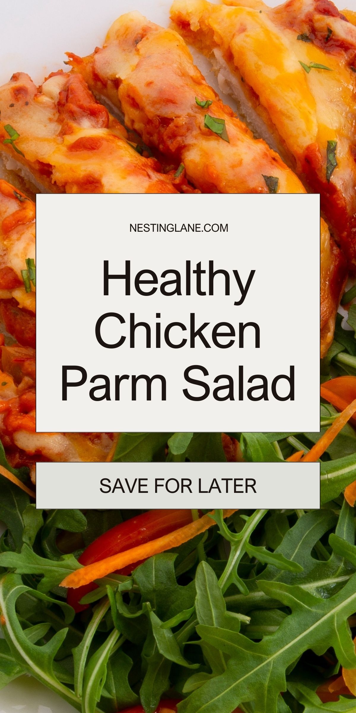 Healthy Chicken Parm Salad graphic.