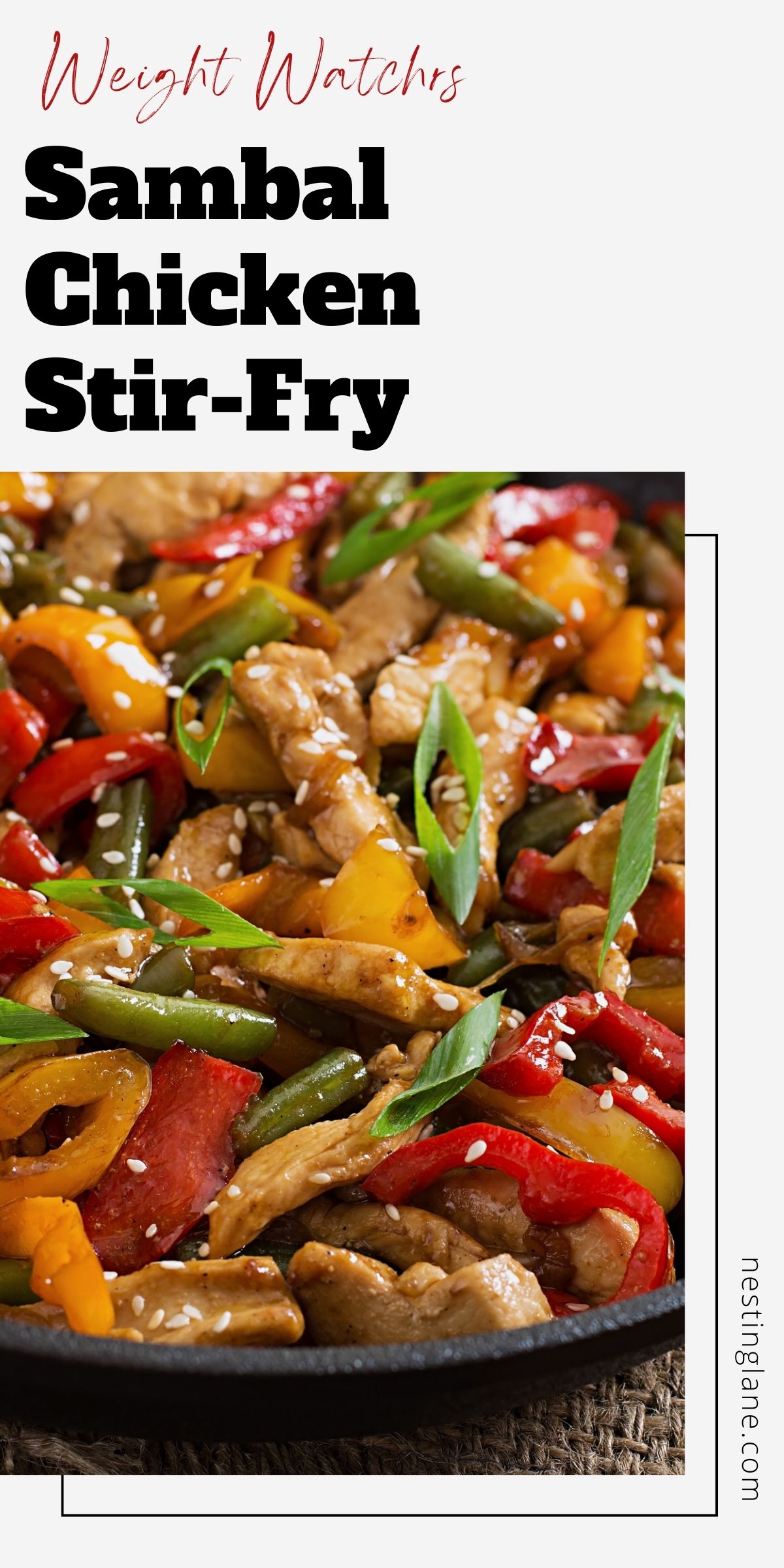 Healthy Sambal Chicken Stir-Fry graphic.