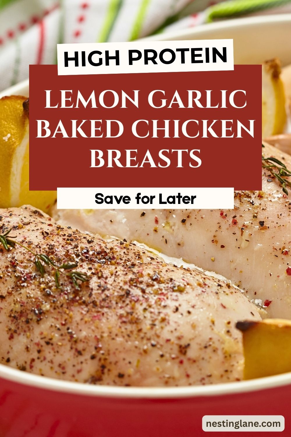 Lemon Garlic Baked Chicken Breasts graphic.