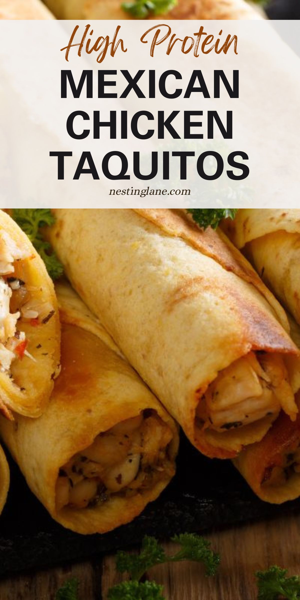 Quick Mexican Chicken Taquitos graphic.