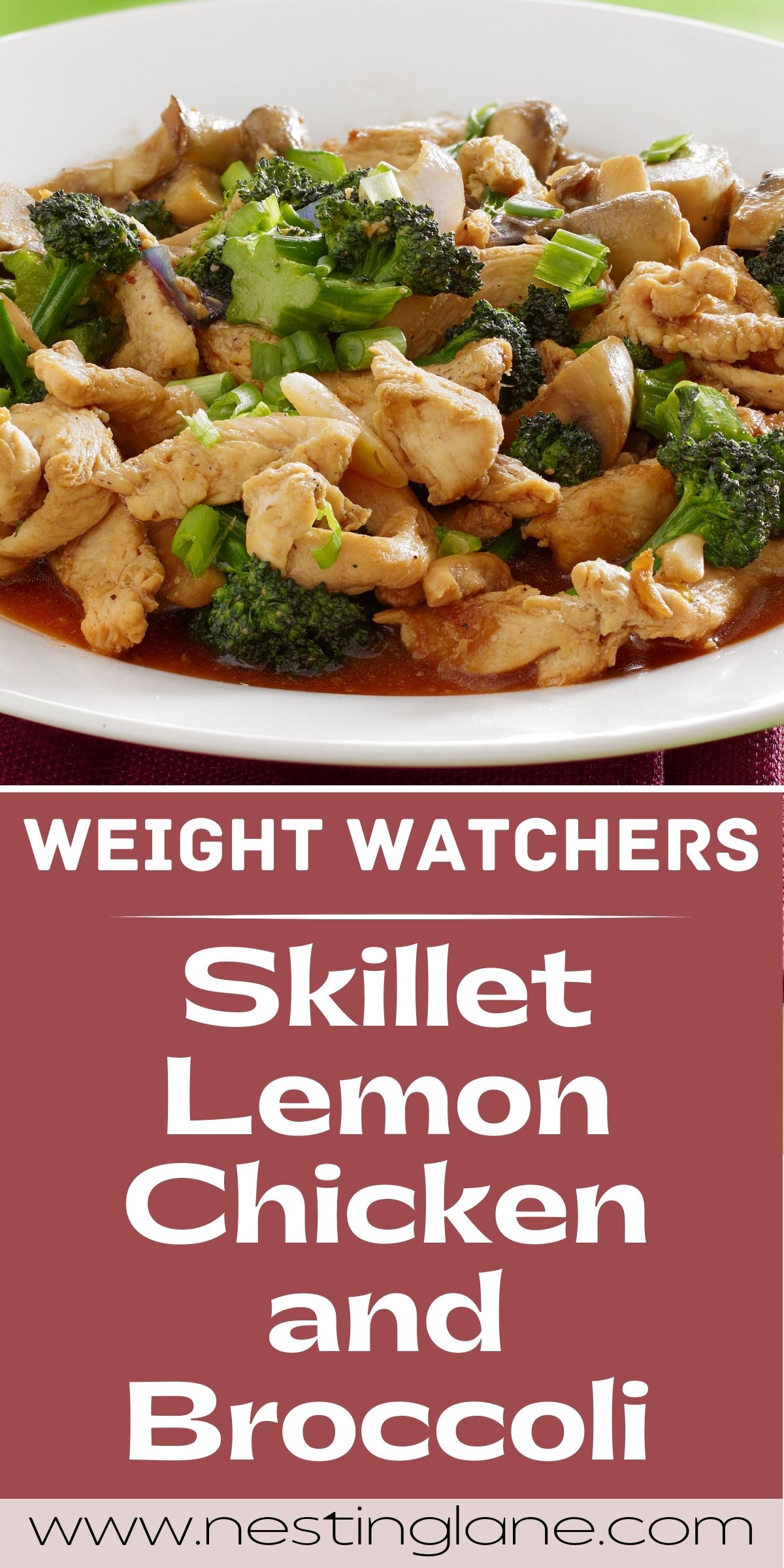 Skillet Lemon Chicken and Broccoli graphic.