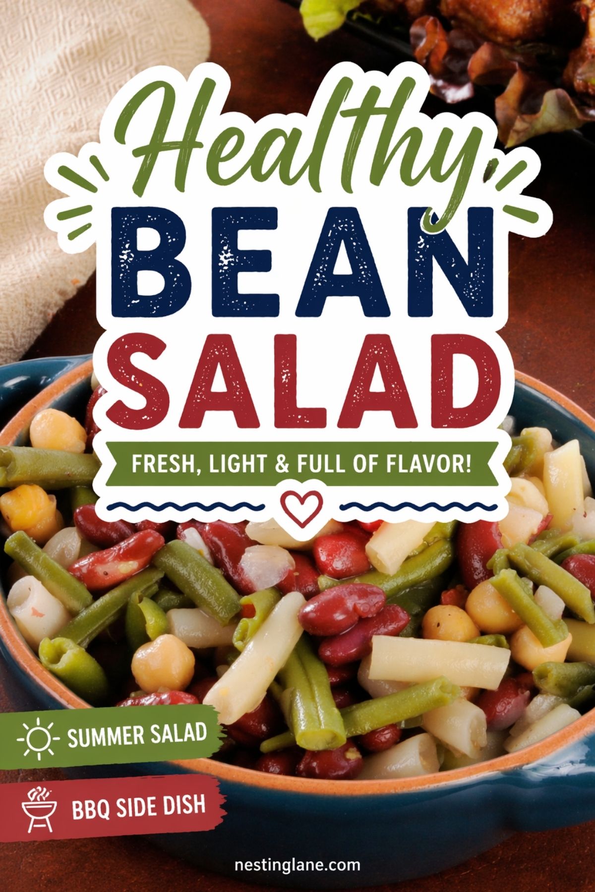healthy bean salad graphic.