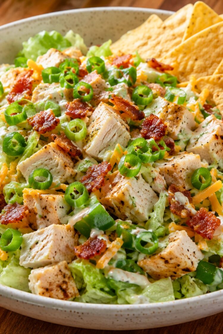 Jalapeño Popper Chicken Chopped Salad with Tortilla Chips - Nesting Lane