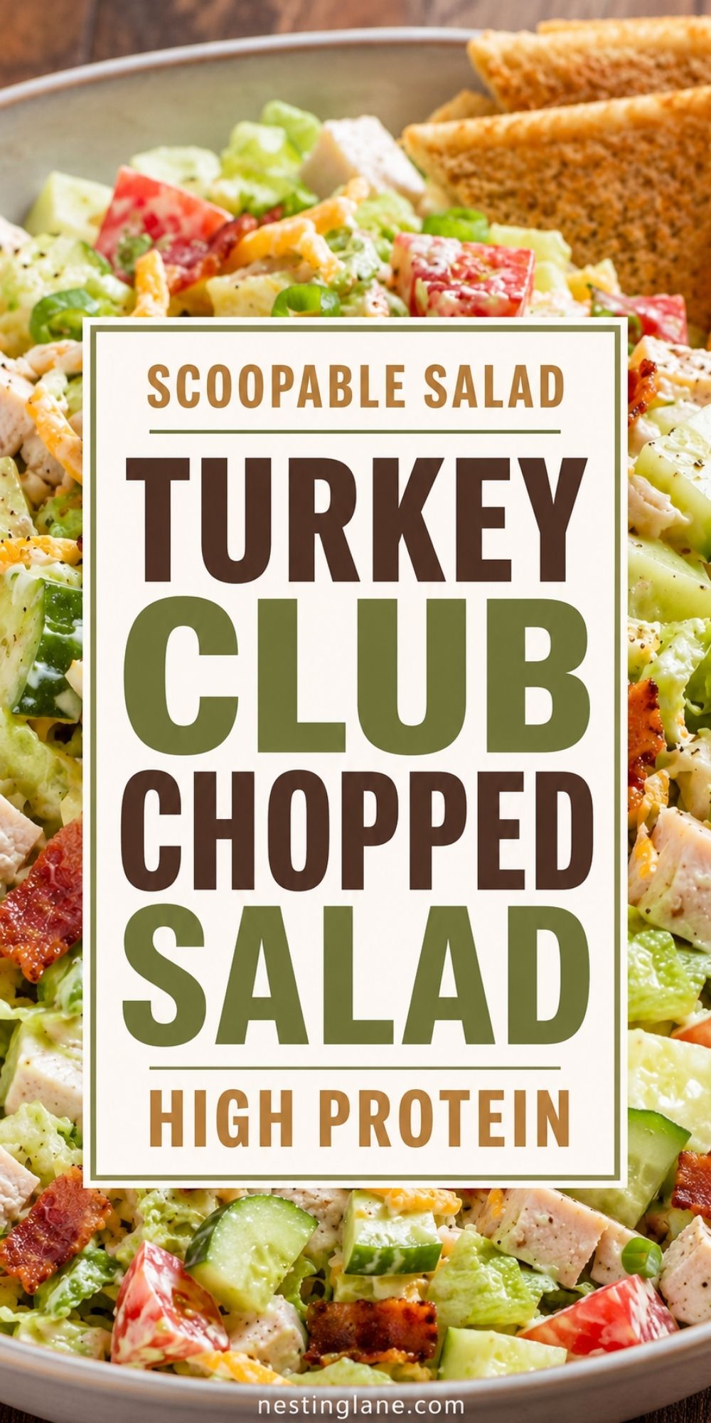 Turkey Club Chopped Salad with Toast Chips Recipe