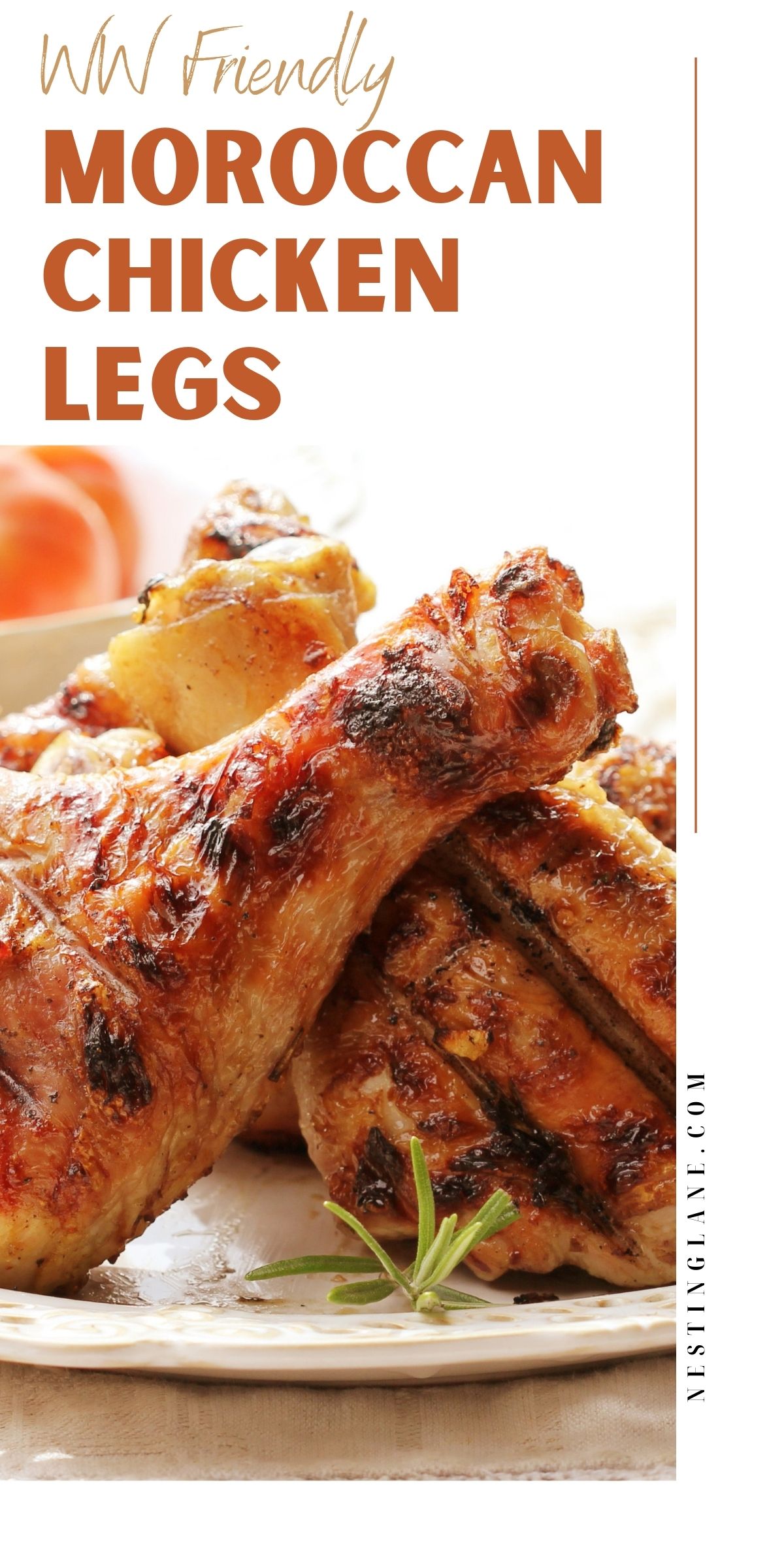 Easy Grilled Moroccan Chicken Legs graphic.