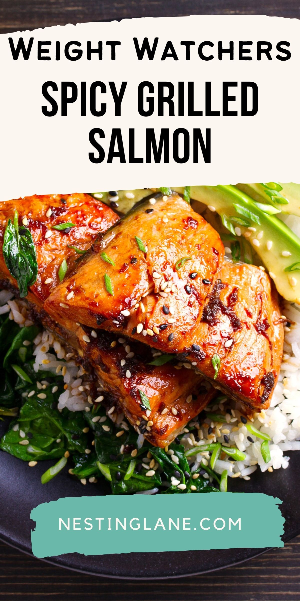 Spicy Grilled Salmon graphic.