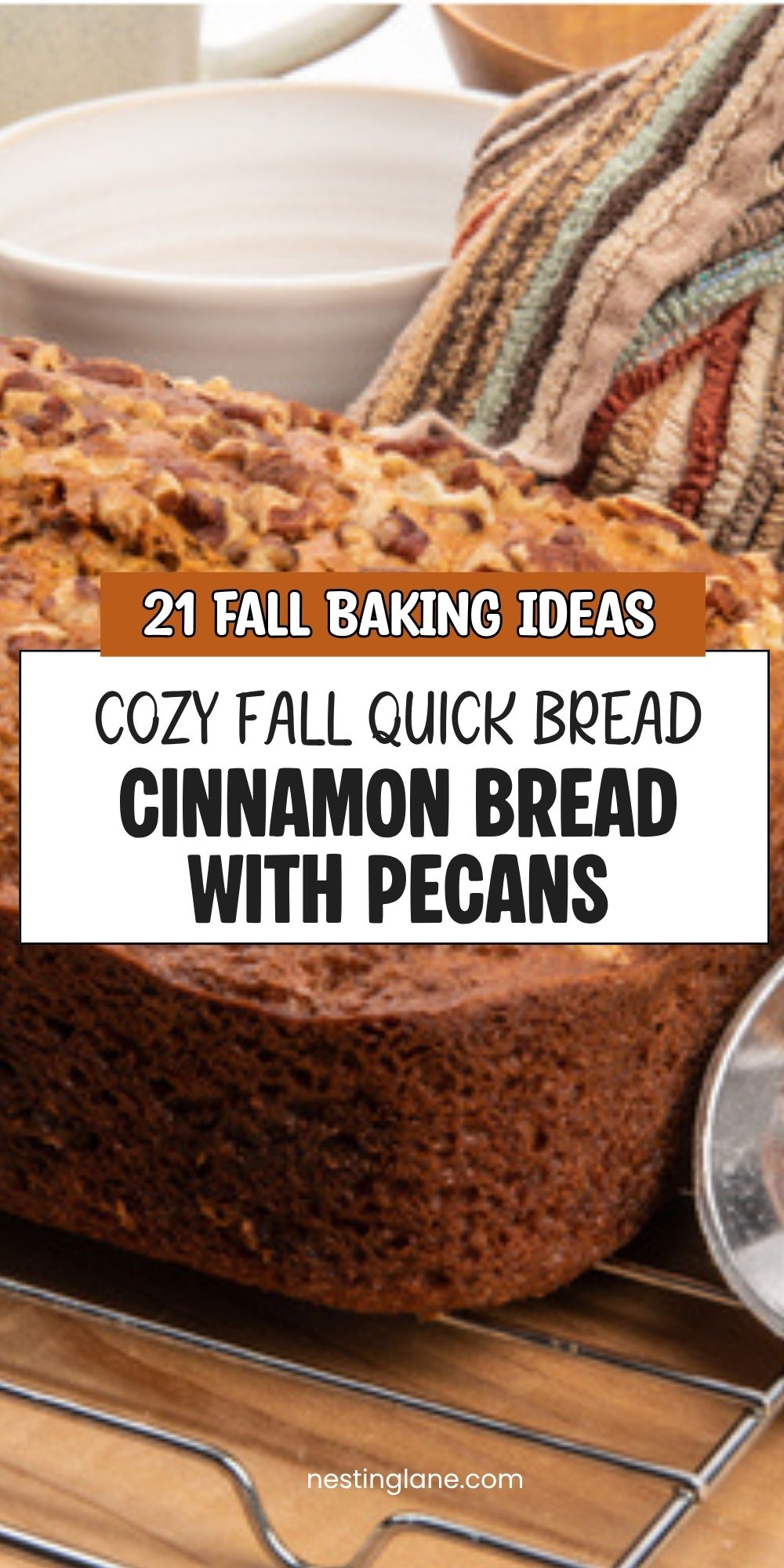 Cinnamon Bread with Pecans graphic.