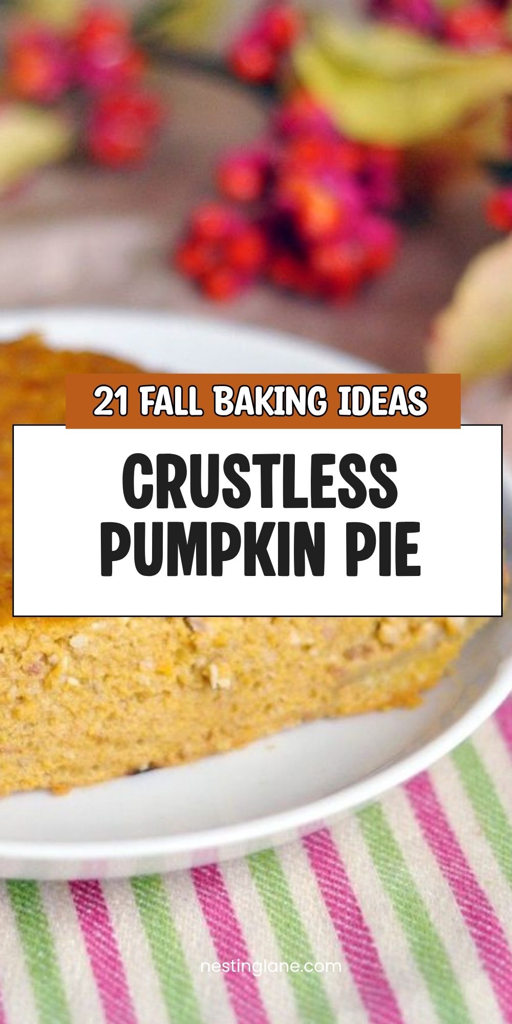 Crustless Pumpkin Pie graphic.