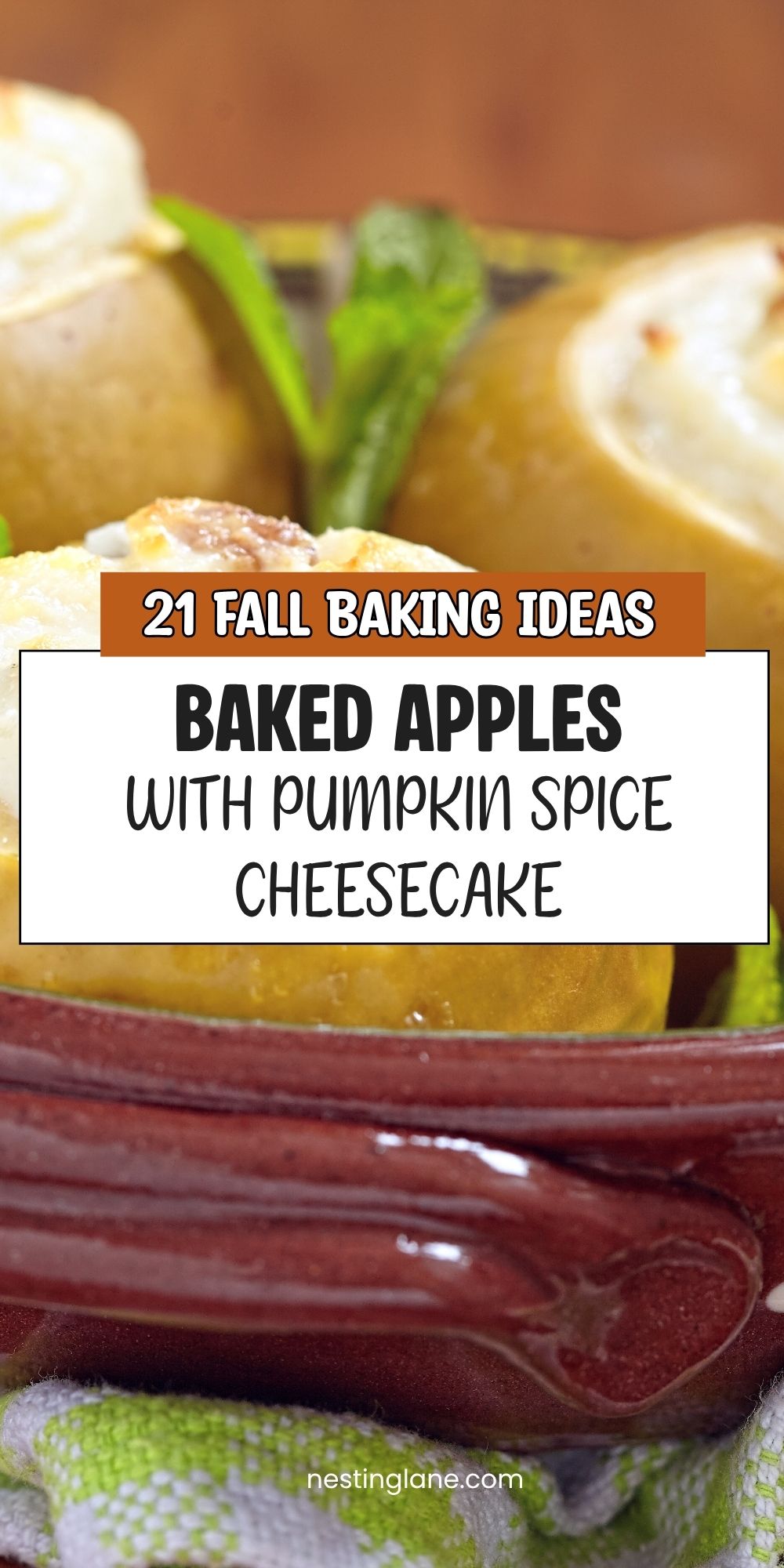 Baked Apples with Pumpkin Spice Cheesecake